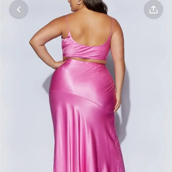 Poppy Satin Maxi Skirt - Pink - Picture 5 of 7